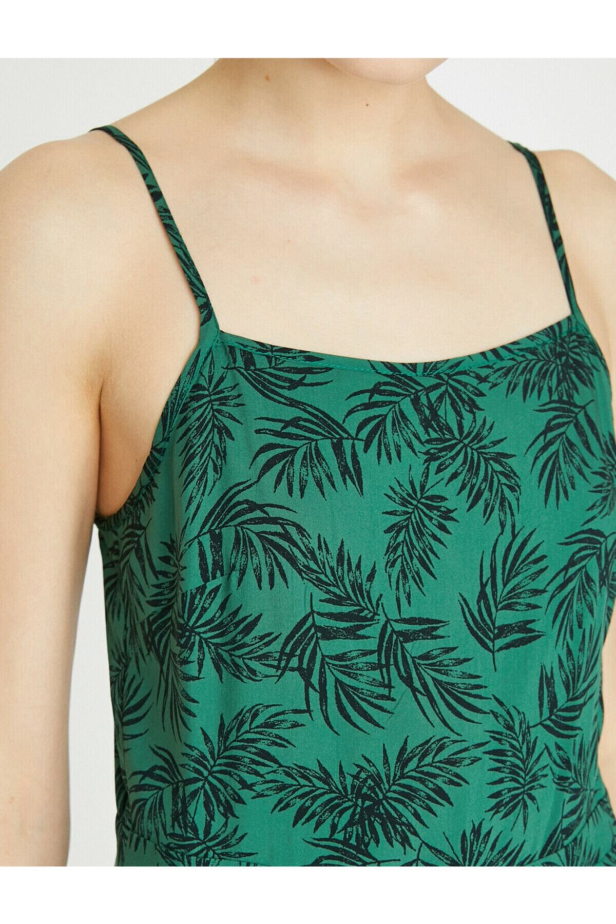 Koton-Női zöld mintás jumpsuit 9YAK48659PW 5