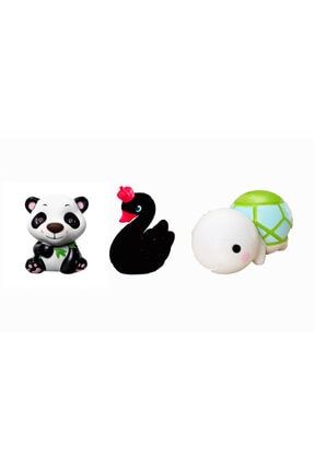 Fosq030 Sukuşi Squishy Yumuşak Yavaş Yükselen Oyuncak Seti Panda Kaplumbağa & Kuğu Bir Arada 3 Adet FOSQ030