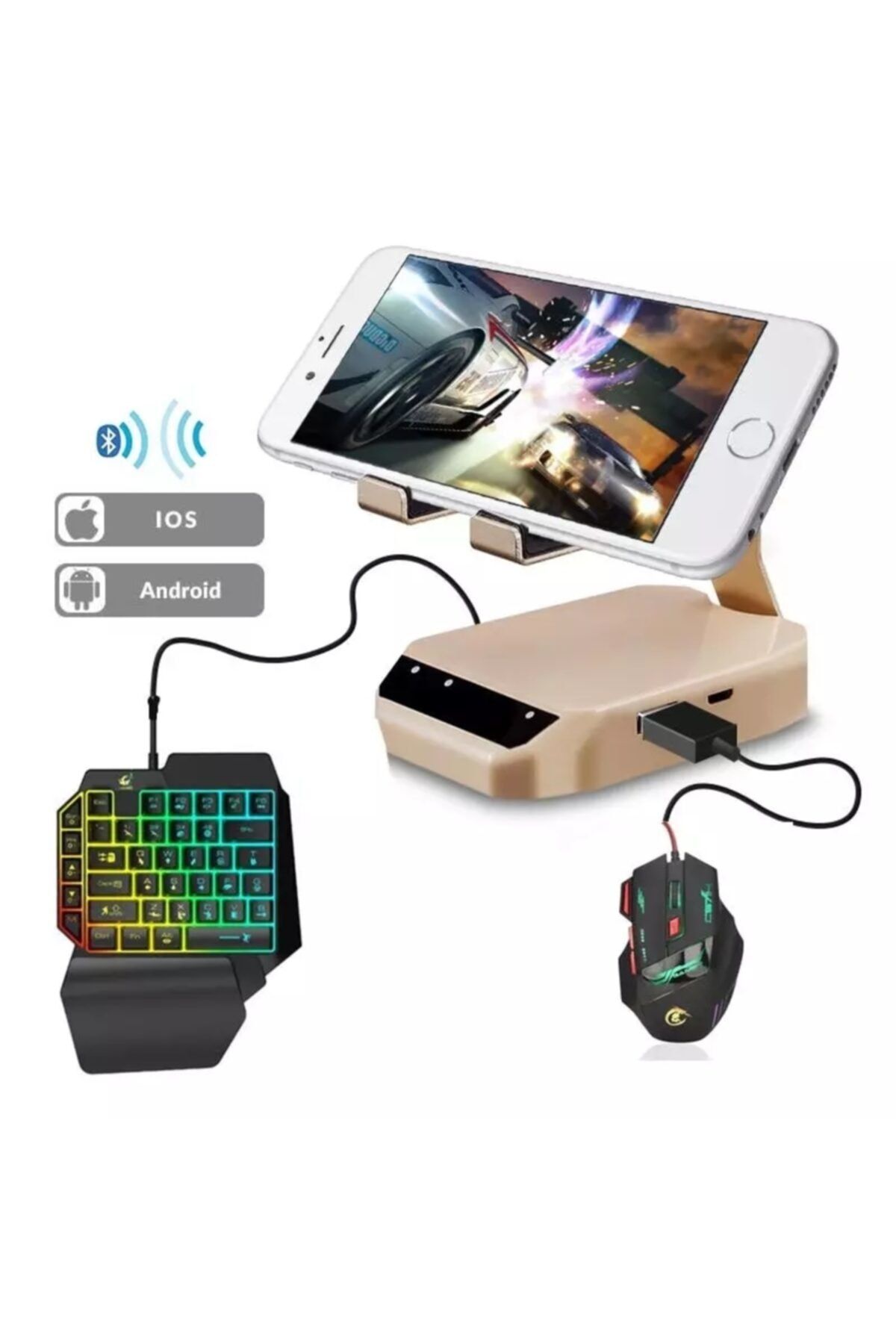 мобильный геймпад pubg контроллер игровая клавиатура мышь конвертер для android ios телефон фото 20