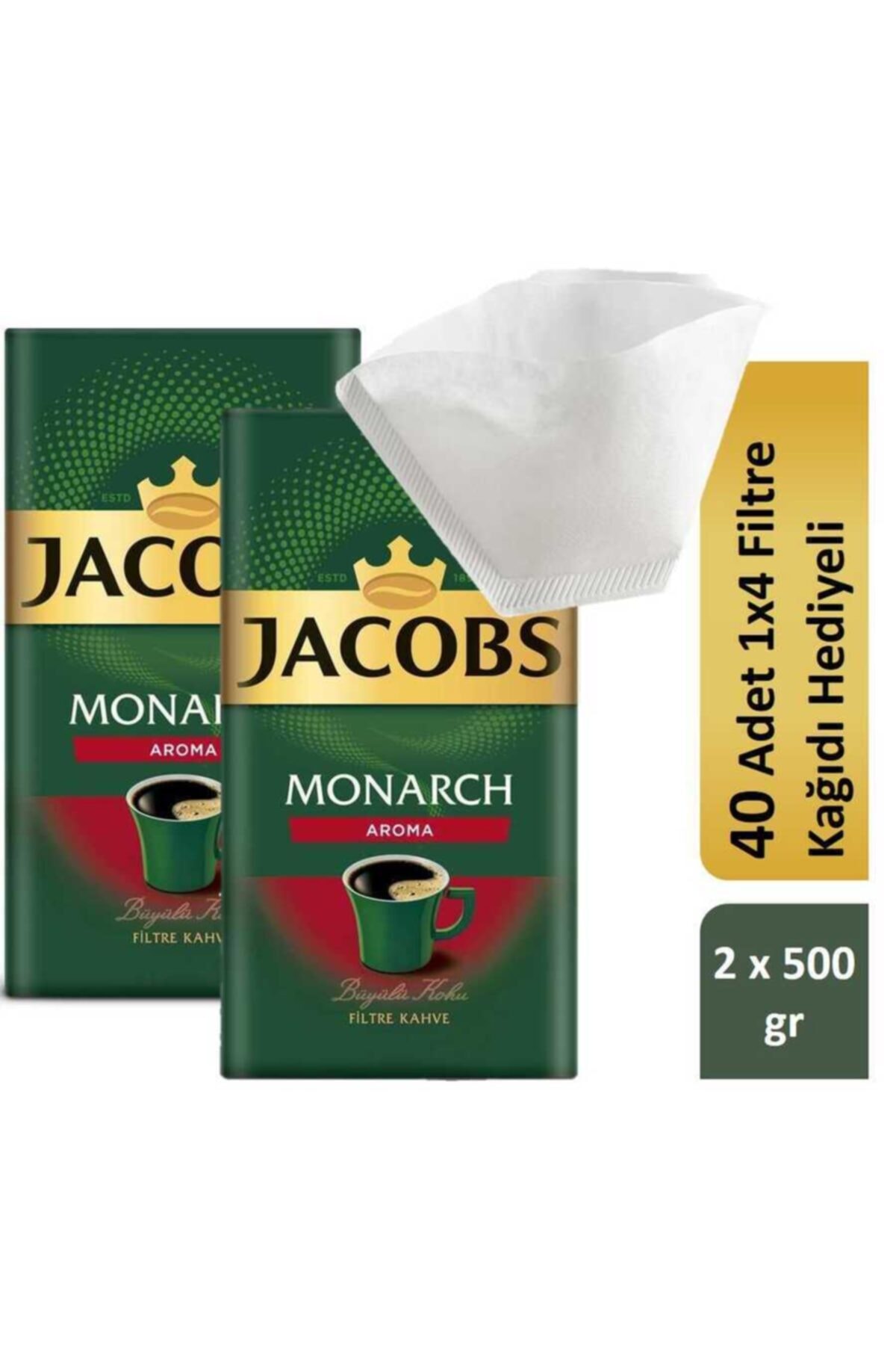 Jacobs Monarch Aromalı Filtre Kahve Filtre Kağıdı Hediyeli 2 X 500 gr