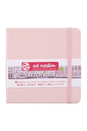 Pastel Pembe Sketchbook Sert Kapak Eskiz Çizim Defteri 12x12 cm 140 gr 80 Yp TLS12PP