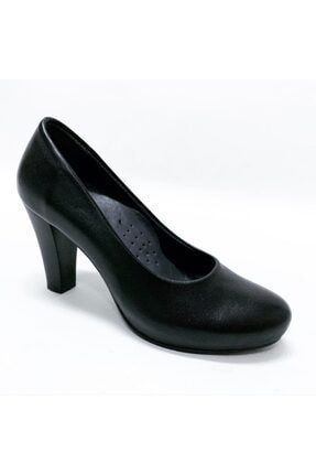 Kadın Siyah Hakiki Deri Stiletto Platform Ayakkabı 211