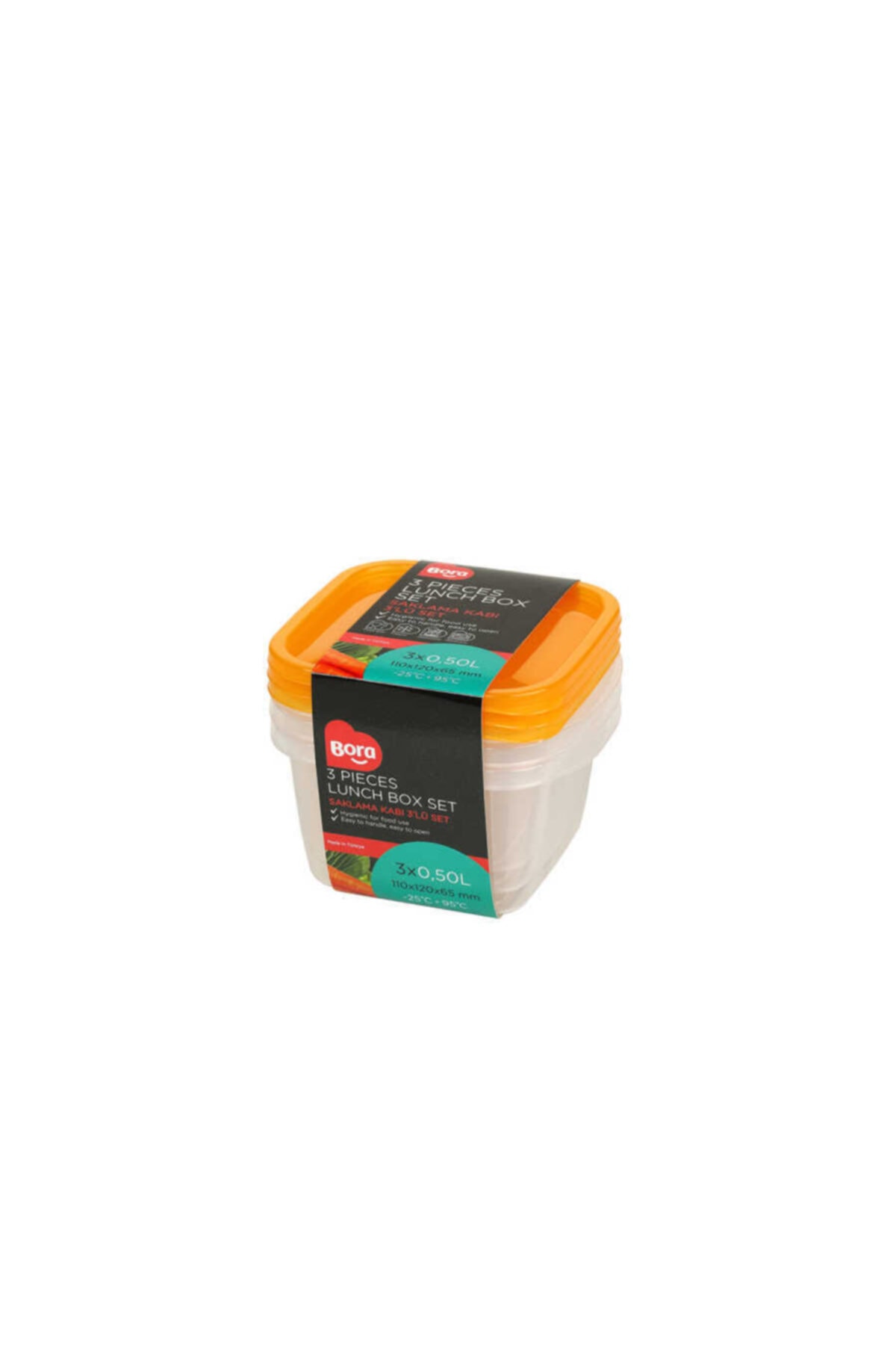 Bora Bo546 Storage Container Square Deep Set of 3 500 ml