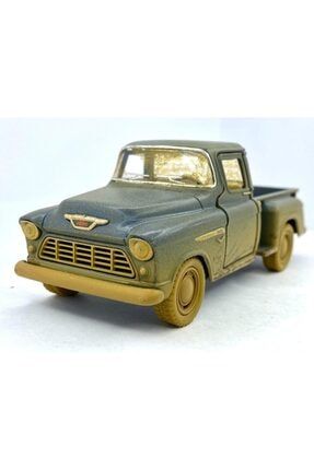 1955 Chevy Stepside Pick - Up (çamurlu) - Çek Bırak 5inch. Lisanslı Model Araba, Oyuncak Araba 1:32 KT5330DY