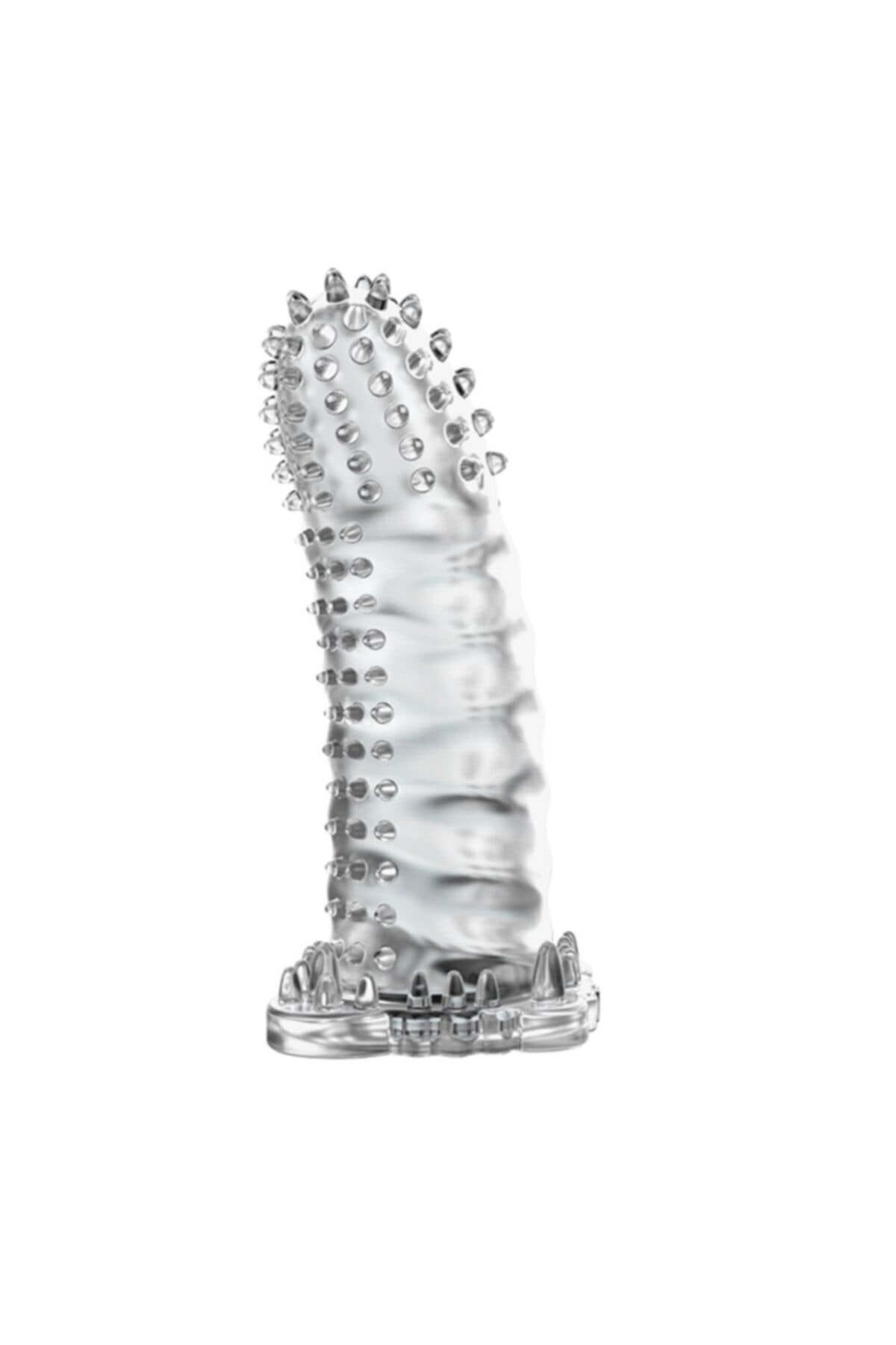 Klitoral Uyarıcılı Tırtıklı Şeffaf Penis Kılıfı