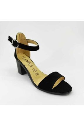 Kadın Siyah Süet Topuklu Sandalet 101FLR2706