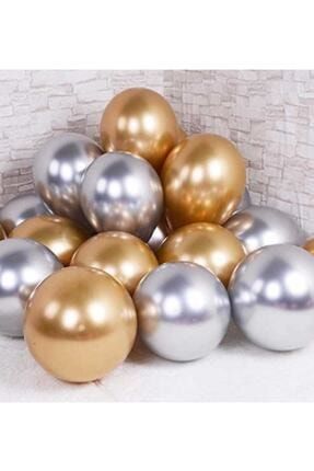 50 Adet Metalik Balon (altın - Gümüş Karışık) Uçan Balon 50altingumusmetalik