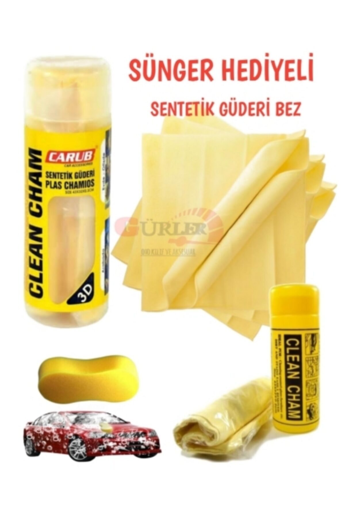 gürlerotoaksesuar Microfiber Synthetic Chamois General Purpose Clean Glass Cloth 42*32 Sponge Carub Boxed
