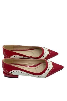 Kadın Chans Vegan Deri Kırmızı Beyaz Ayakkabı