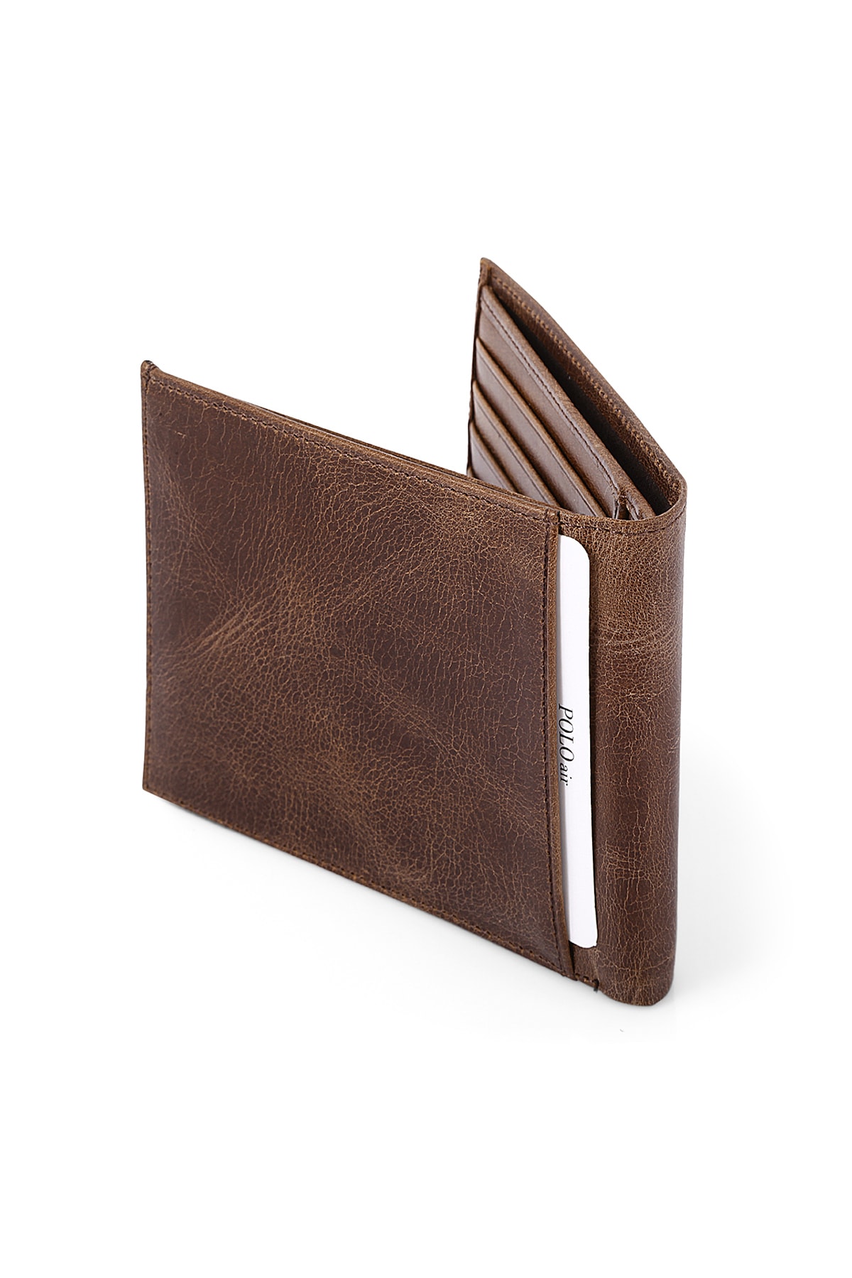 کیف پول مردانه قهوه ای polo air | SETE-3018 اورجینال - تصویر 4