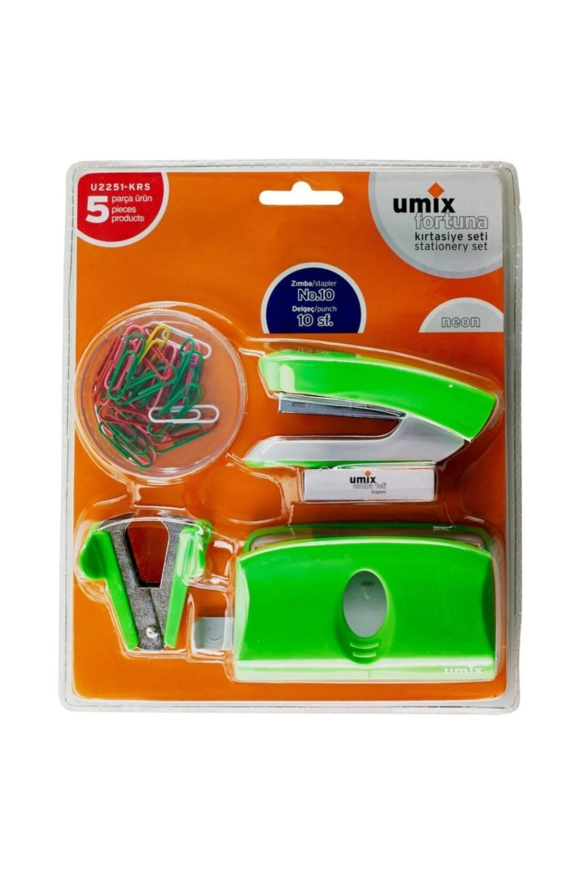 Umix Delgeç Zımba Seti 5'li Neon