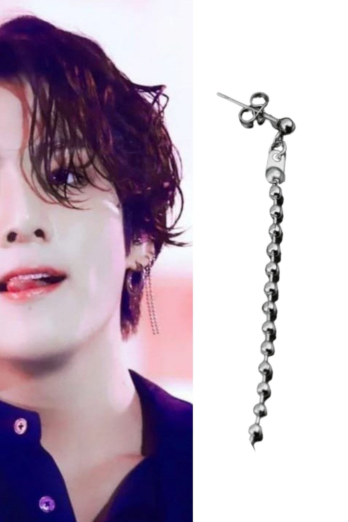 Kpop D nyasi Silver Color Earring 3