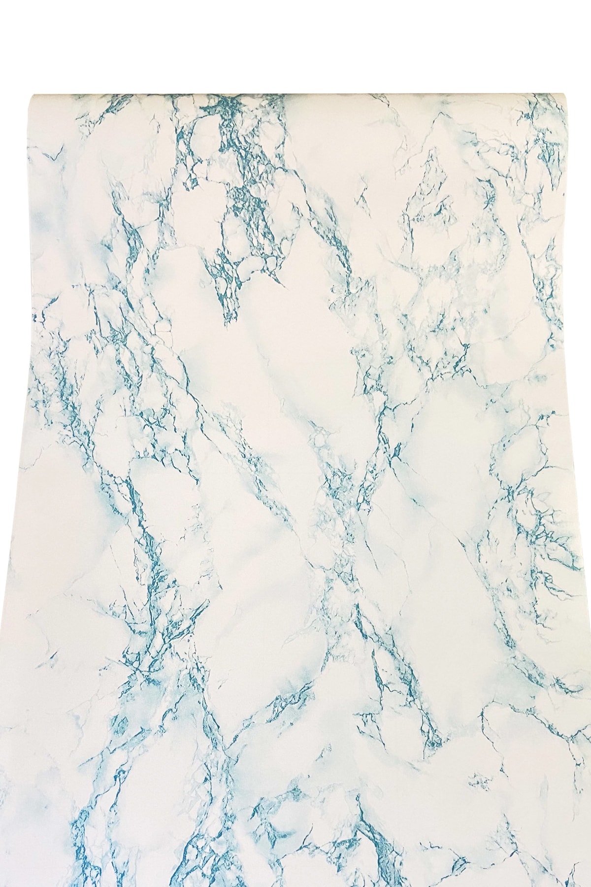 Blue White Marble Pattern Self Adhesive Foil Coating Paper 45 Cm X 1 Meter