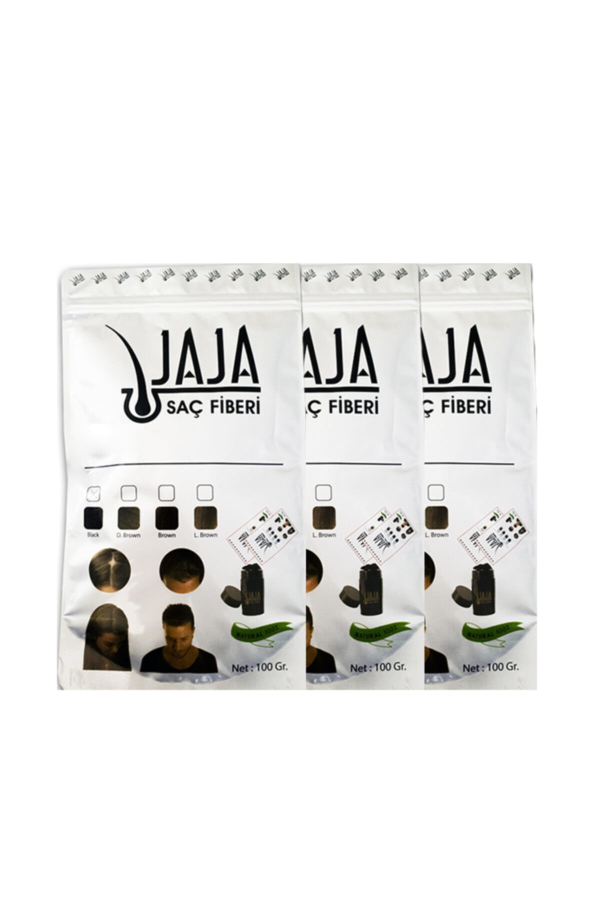 Jaja 300 Gr. Koyu Kahve Hair Fiber Saç Tozu Topik Ekonomik Boy