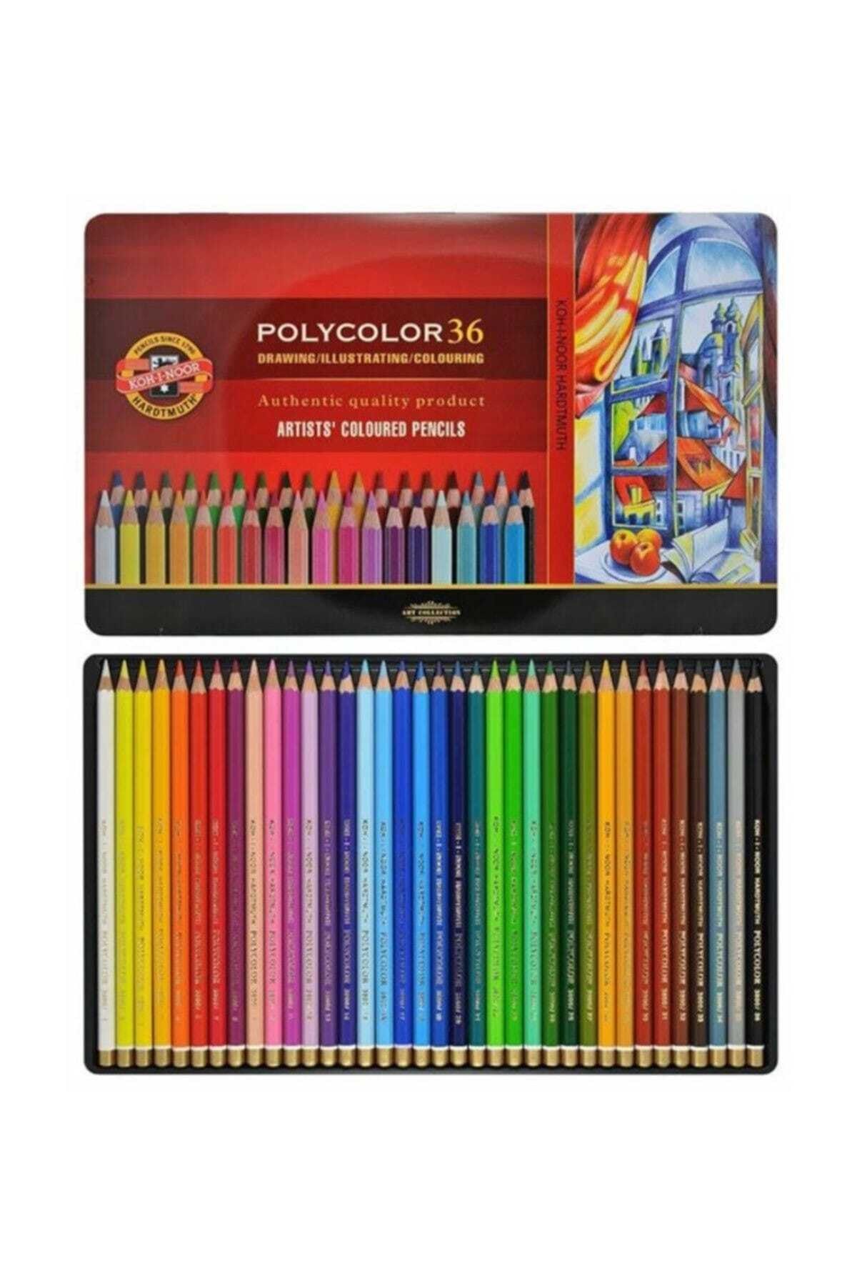 Kohinoor جعبه فلزی مداد رنگی 36 رنگ Polycolor Artist