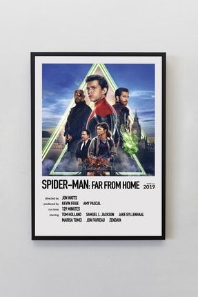 Spider-man Far From Home Filmi Siyah Çerçeveli 21x30 Cm Marvel Tasarım Tablo MRVL00021