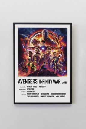 Avengers Infinity War Filmi Siyah Çerçeveli 21x30 Cm Marvel Tasarım Tablo MRVL00016