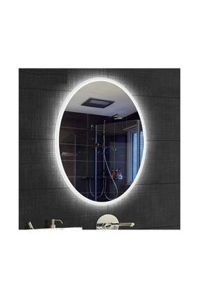 80x100 cm Kumlamalı Elips Ledli Ayna Banyo Aynası Dekoratif Ayna Boy Ayna Salon Duvar Ayna EVRST0568