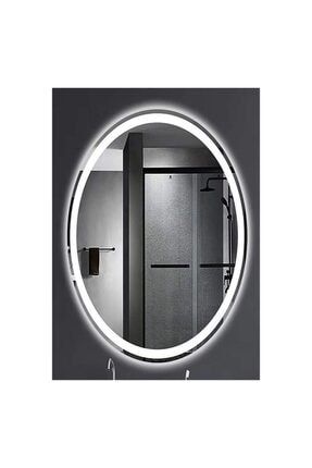 55x75 Cm Kumlamalı Elips Ledli Ayna Banyo Aynası Dekoratif Ayna Boy Ayna Salon Duvar Ayna EVRST0579