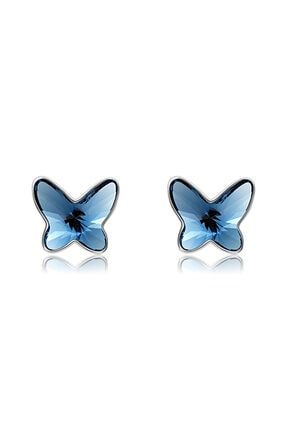 Mavi Minik Kelebek Küpe E0929