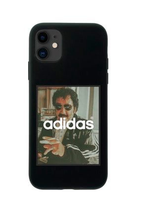Iphone 12 Siyah Lansman Müslüm & Adidas Tasarımlı Dayanıklı Kılıf IP12-LMA02