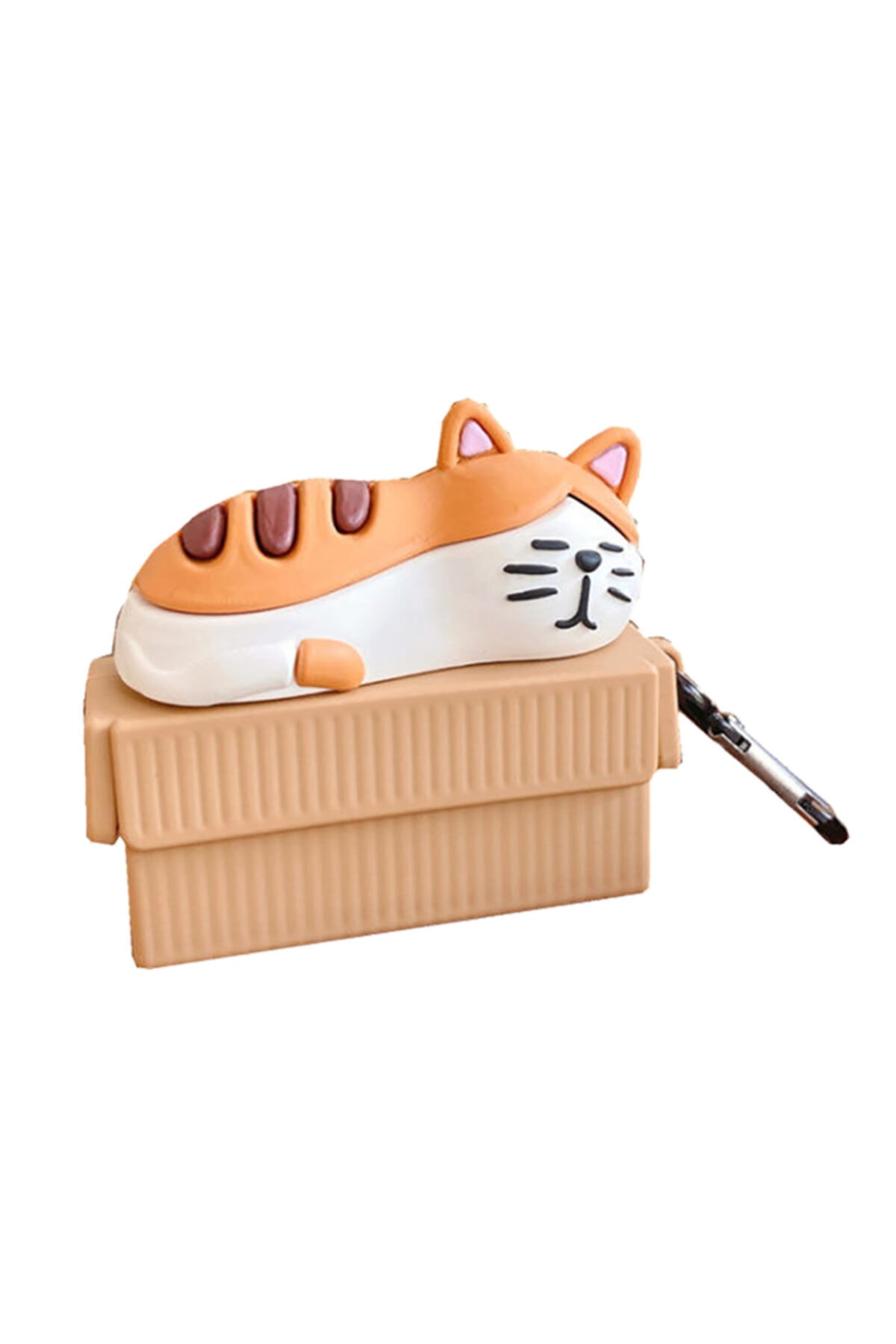 Airpods 1-2 Kılıf Uyuyan Kedi Turuncu 2