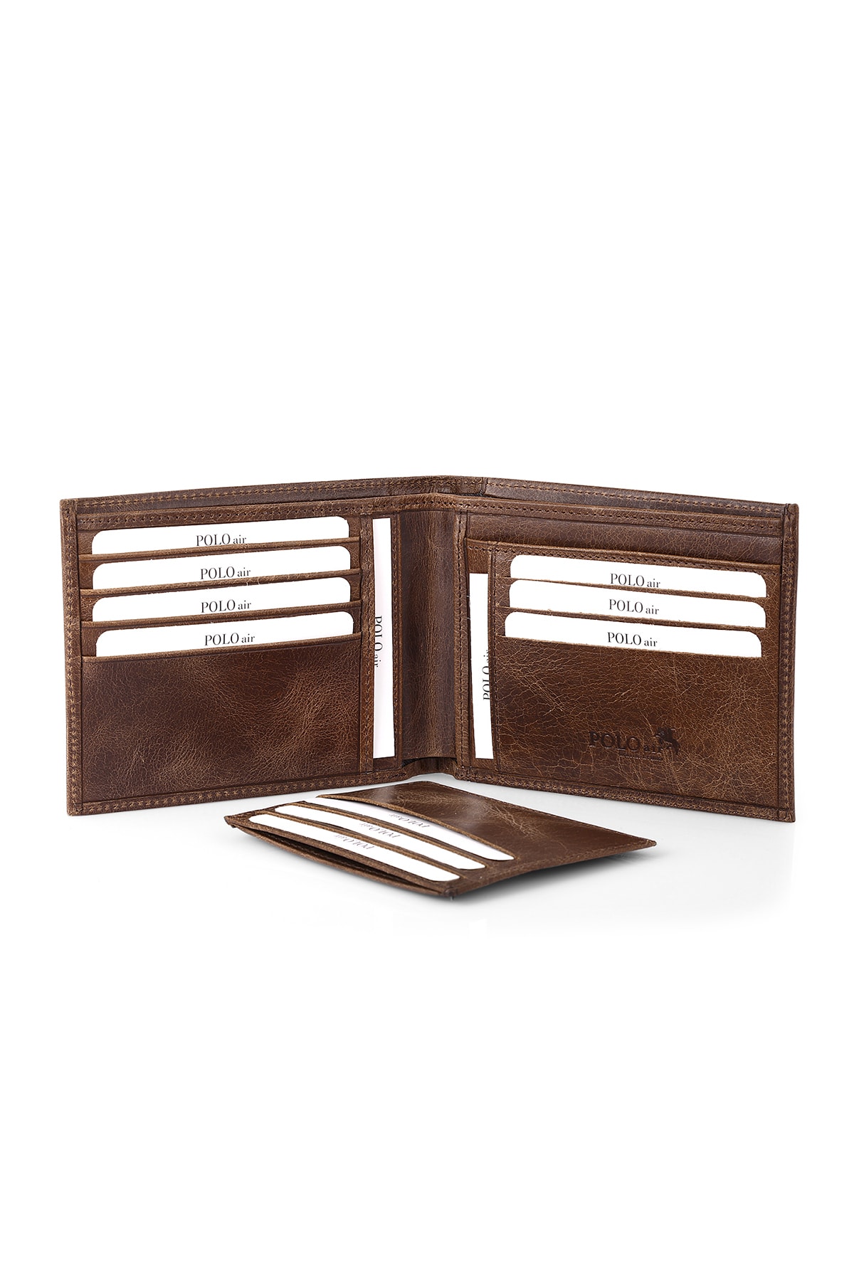 کیف پول مردانه قهوه ای polo air | SETE-3018 اورجینال - تصویر 2