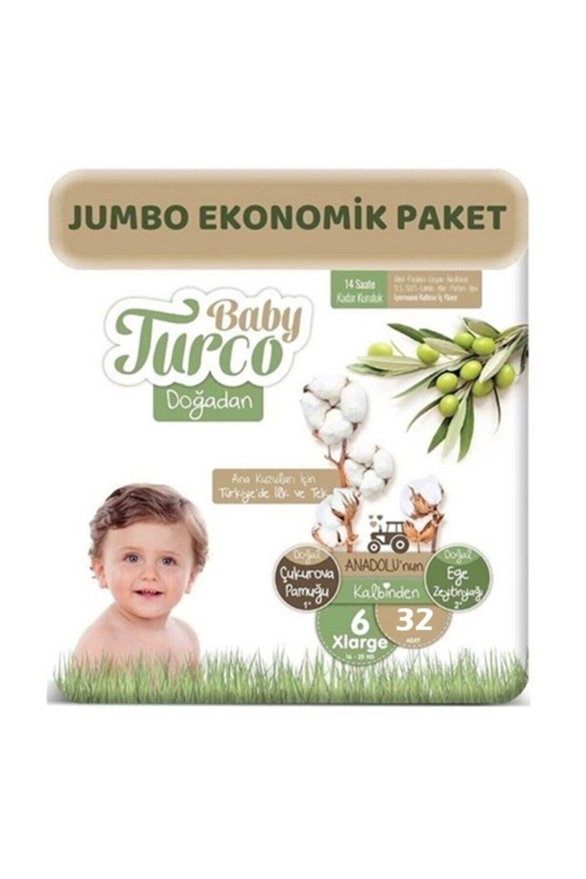 Baby Turco Doğadan Bebek Bezi 6 Beden 16-25 Kg 128 Adet fotoğrafı 2 (önizleme)