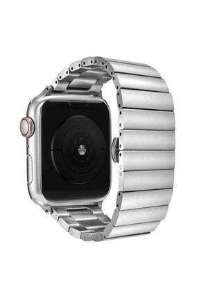 Apple Watch 38/40/41mm Tüm Serilere Uyumlu Paslanmaz Çelik Katlamalı Tasarım Metal Kordon NZH-KRD-KSA-KRY-338