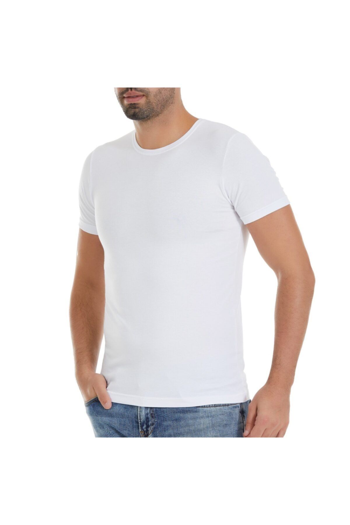 Tutku Erkek Kapalı Yaka Atlet 12'li Paket Beyaz
