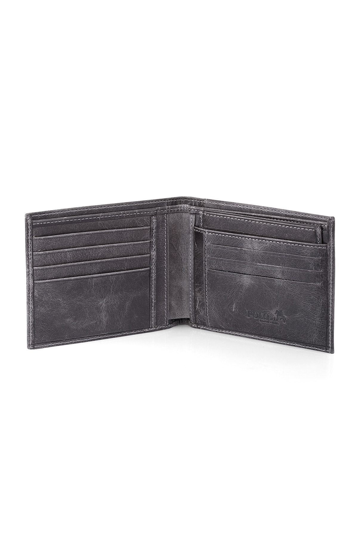 polo air Genuine Gray Leather Wallet Trendyol
