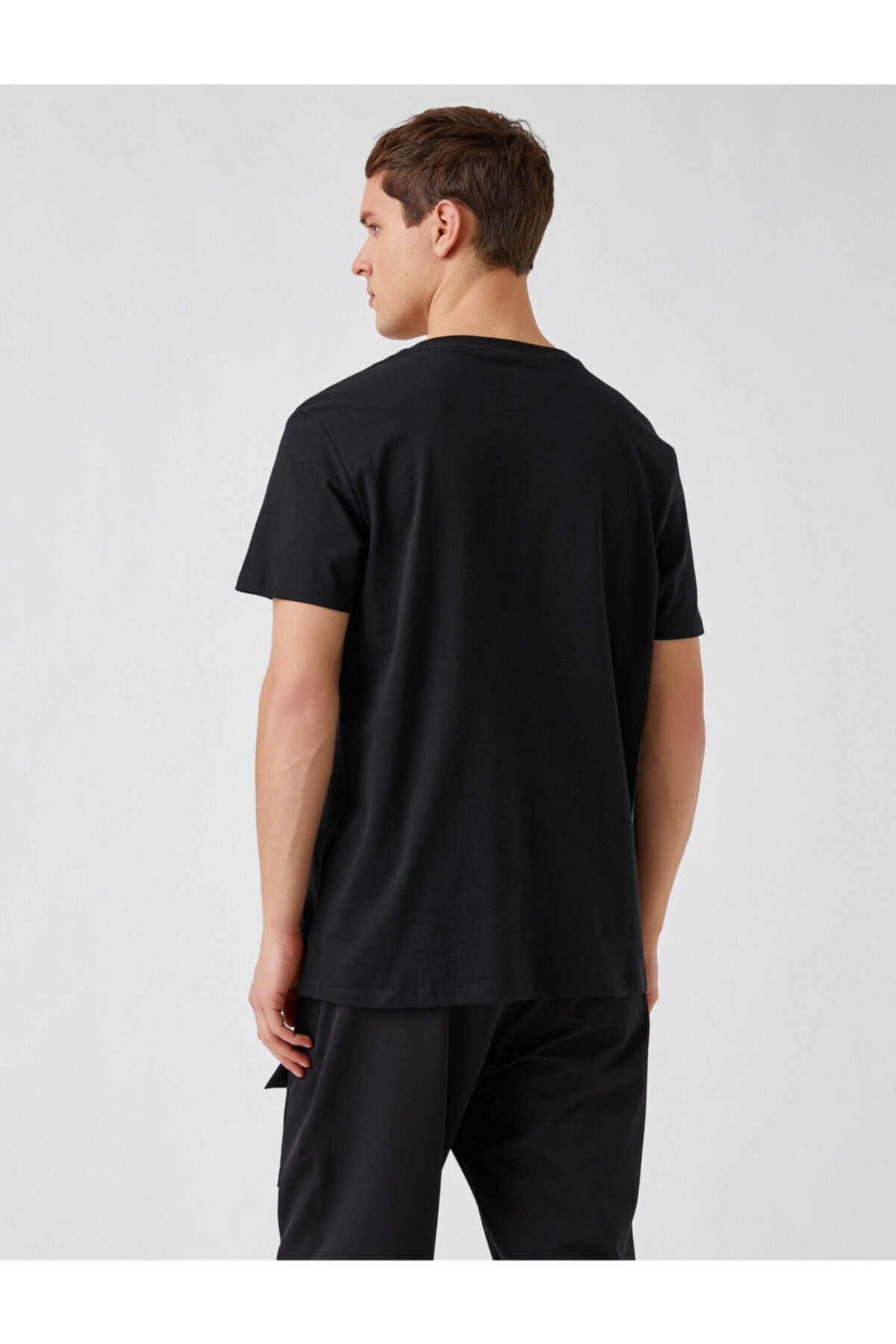 تیشرت مردانه مشکی کوتون | 2SAM10773HK اورجینال - تصویر 4