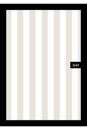Krem Beyaz Çizgili Duvar Kağıdı 2669
