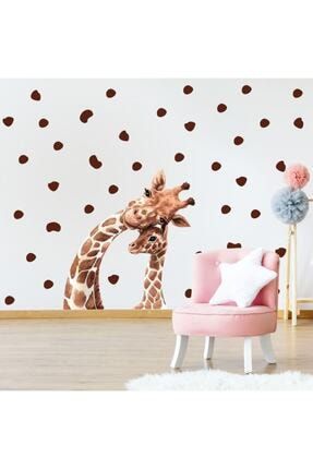 Zürafa Ailesi Çocuk Odası Duvar Sticker KT00138092095