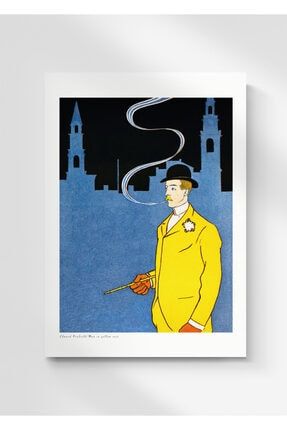 Poster I Edward Penfield I Man In Yellow Suit ( Çerçevesiz ) ( Yüksek Çözünürlükte Baskı ) POSTER047
