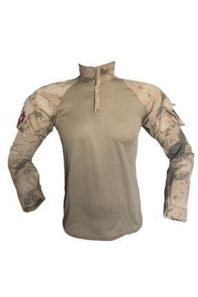 Kamuflaj Desen Kum Rengi Sarı Askeri Combat Tişört FLSCM005