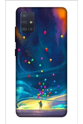 Galaxy A51 Baskılı Galaksi Balonlar Desenli Silikon Kılıf Samsung A51 Kılıf Zpx-Tek-019