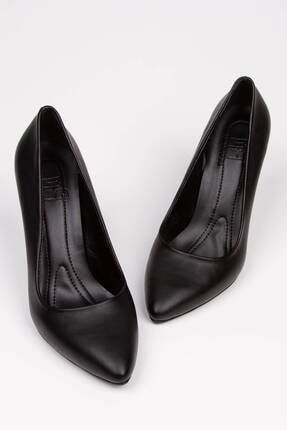 Kadın Siyah 10cm Topuklu Stiletto Yüksek Topuklu