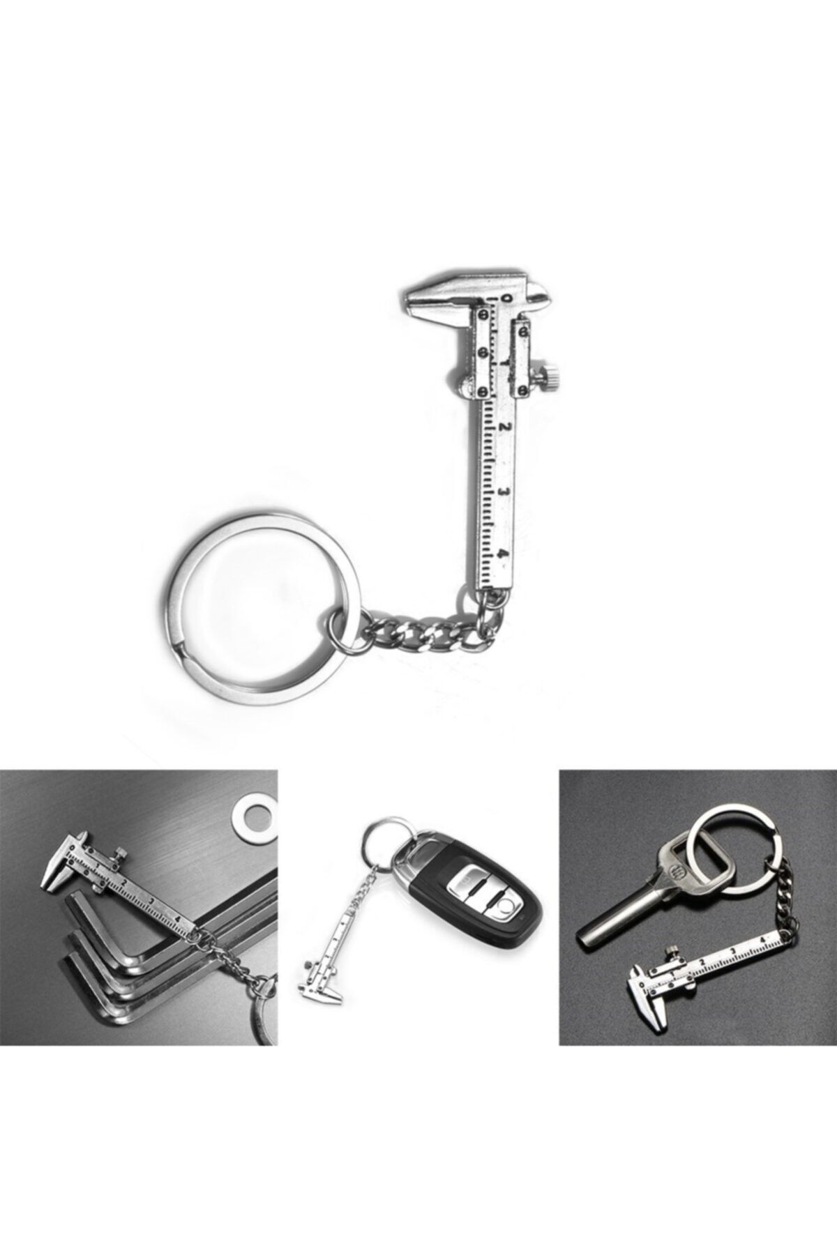 Depolife-80mm Plastic Caliper And Metal Mini Keychain Caliper Set Thickness Gauge Comparator Set of 2 4