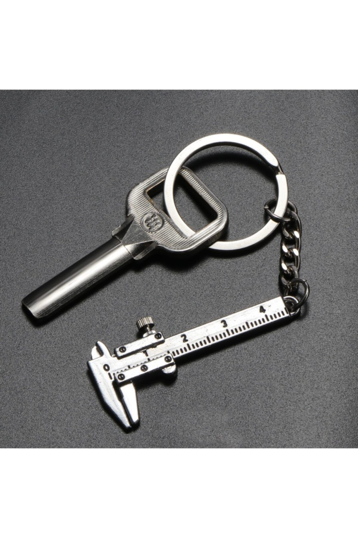 Depolife-80mm Plastic Caliper And Metal Mini Keychain Caliper Set Thickness Gauge Comparator Set of 2 7
