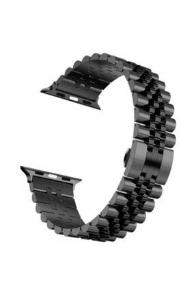 Apple Watch 42/44/45mm Tüm Serilere Uyumlu Paslanmaz Çelik Rolex Tasarım Metal Kordon NZH-KRD-KSA-KRY-359
