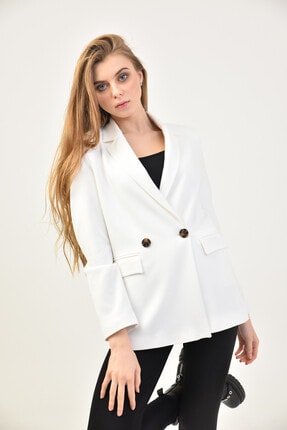 Kadın Düğme Detaylı Blazer Ceket RDVE015 BLAZER CEKET