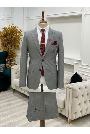 Slim Fit Kırçıllı Takım Elbise XPRZT7506