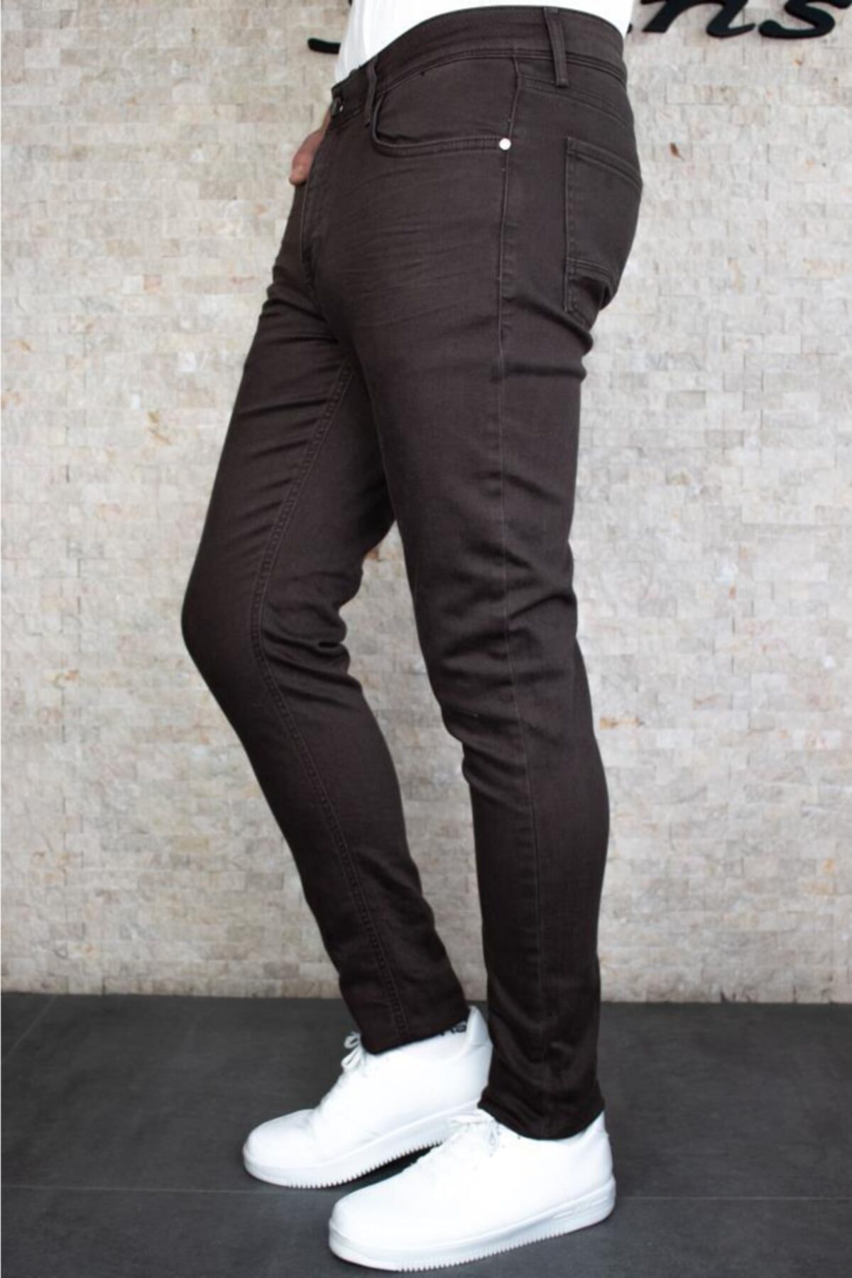 Erkek Koyu Kahverengi Slim Fit Pantolon Hlt He001932