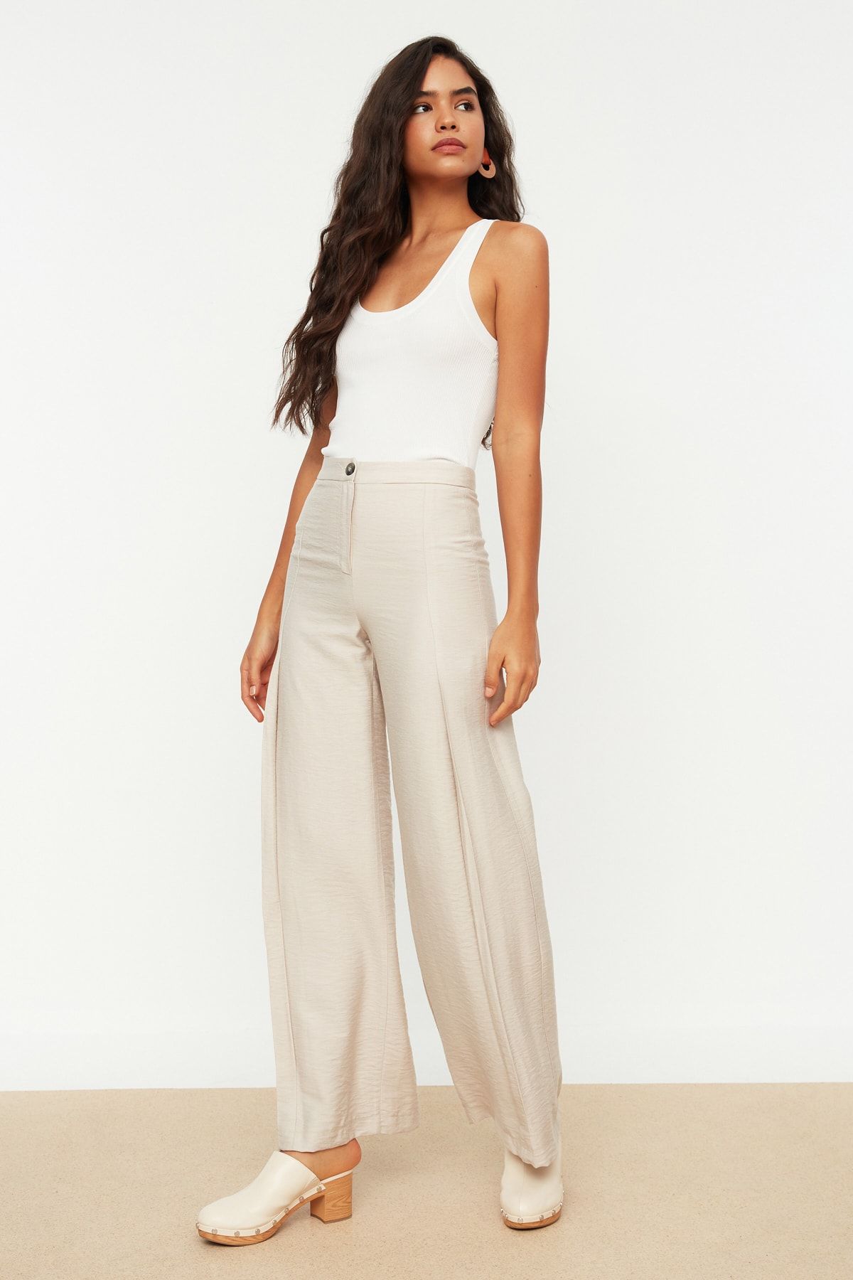 Trendyol Collection Hose Braun Wide Leg Fast ausverkauft