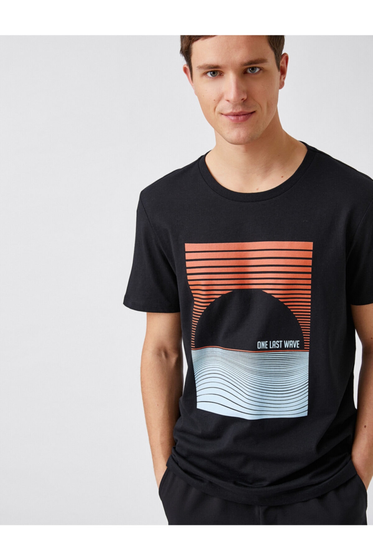 تیشرت مردانه مشکی کوتون | 2SAM10773HK اورجینال - تصویر 2