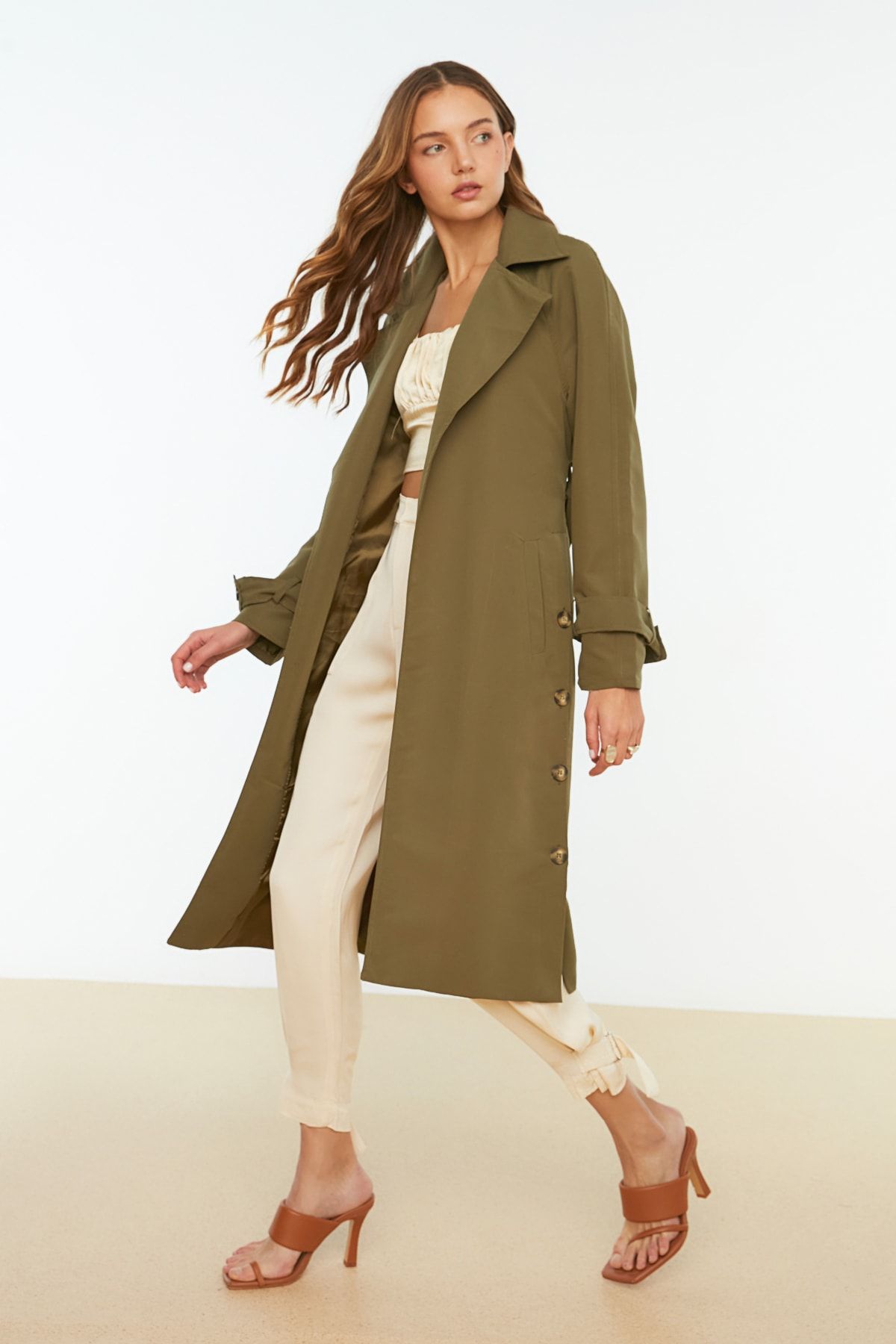 Khaki duster clearance coat