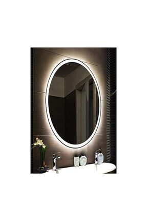 35x55 Cm Kumlamalı Elips Ledli Ayna Banyo Aynası Dekoratif Ayna Boy Ayna Salon Duvar Ayna EVRST0586