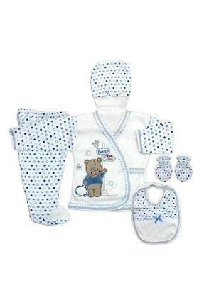 Bebek Mavi Ayıcıklı Yenidoğan Hastane Çıkışı Seti 5'li K2271