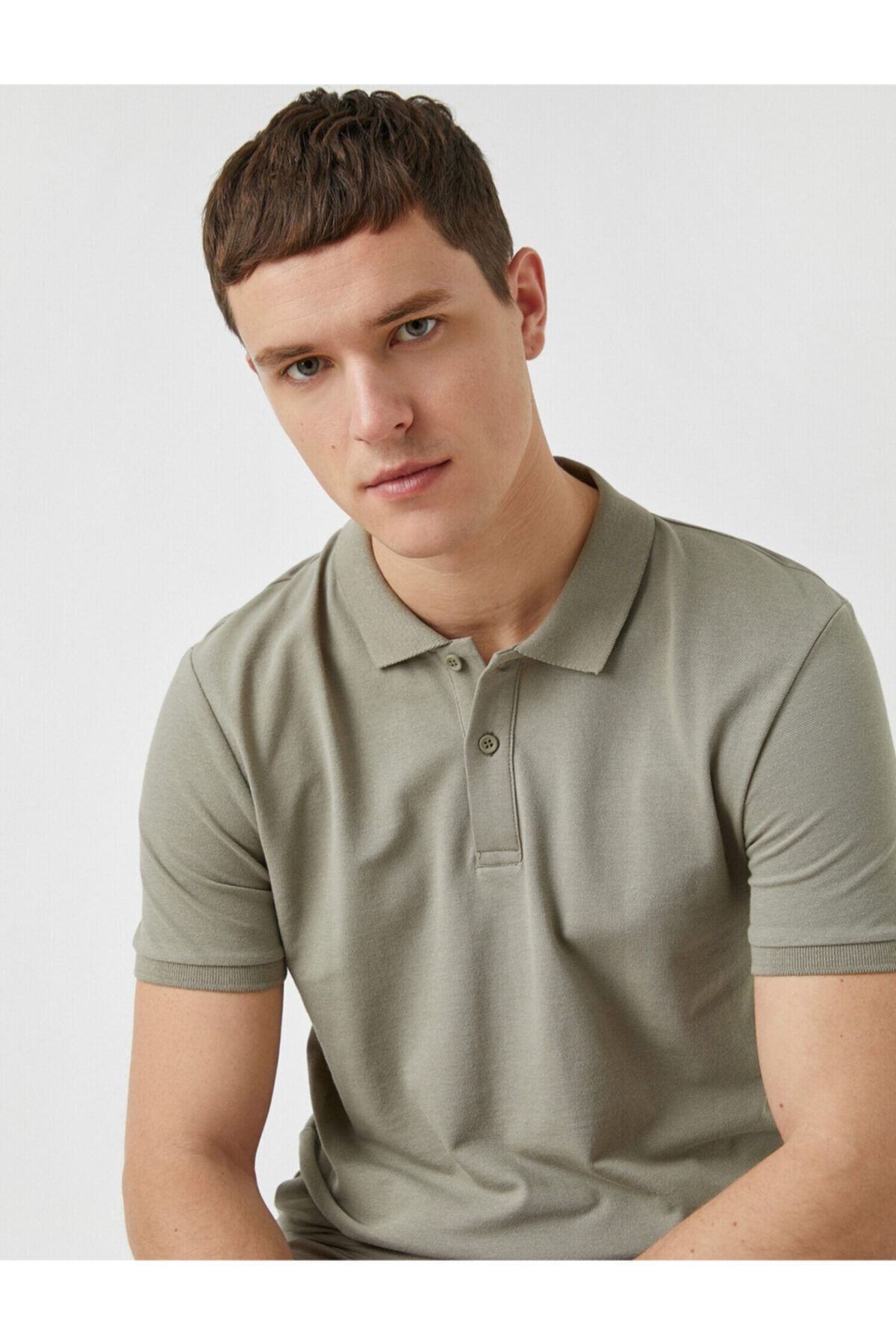 Koton T-Shirt Khaki Regular Fit Fast ausverkauft